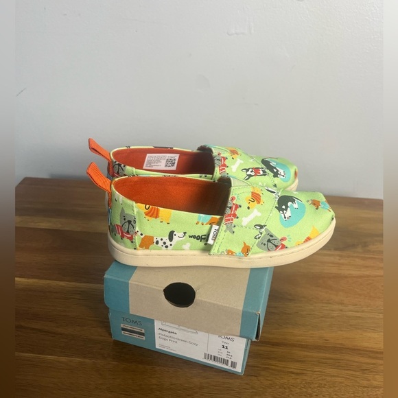 TOMS Unisex-Child Alpargata Loafer pistachio green cozy dog Flat size 11 - Picture 5 of 8